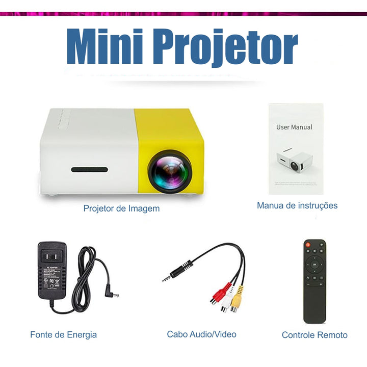 Mini Projetor YG-300 1080P Full HD Portátil