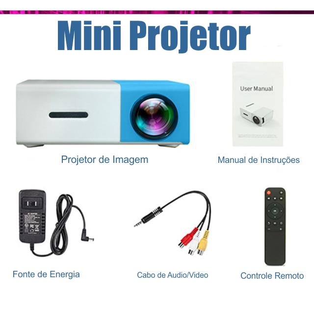 Mini Projetor YG-300 1080P Full HD Portátil