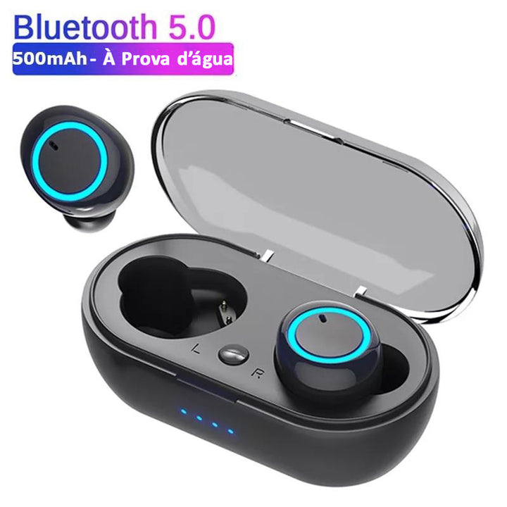 Fone de ouvido TWS 9D - Bluetooth 5.0 Estéreo à Prova D´água Com Microfone